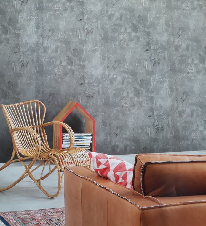 wallpaper imitating a concrete surface
