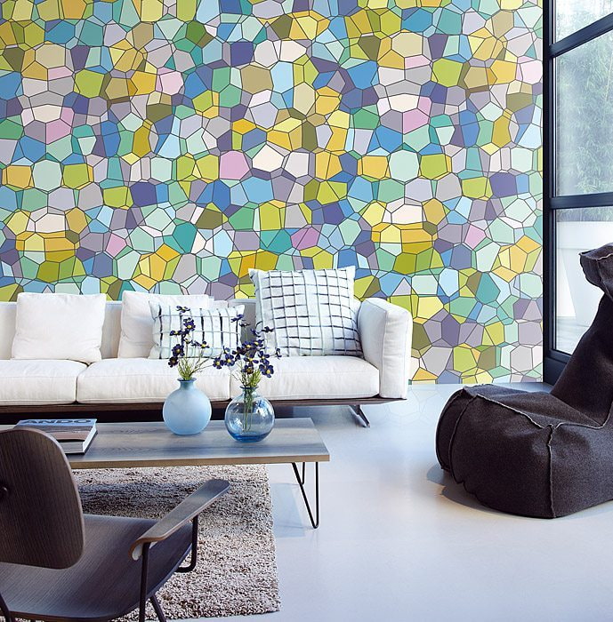 wallpaper with abstraction in the interior