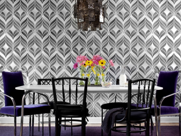 wallpaper with abstraction in the interior
