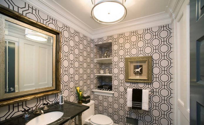 wallpaper with hexagons in the interior