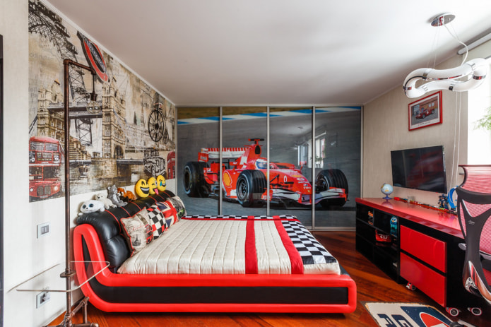 room in the style of formula-1