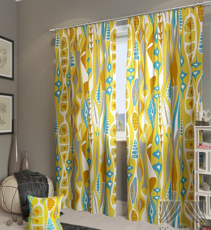 Blue-yellow curtains