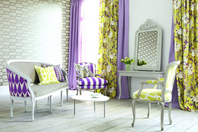 Yellow-purple curtains