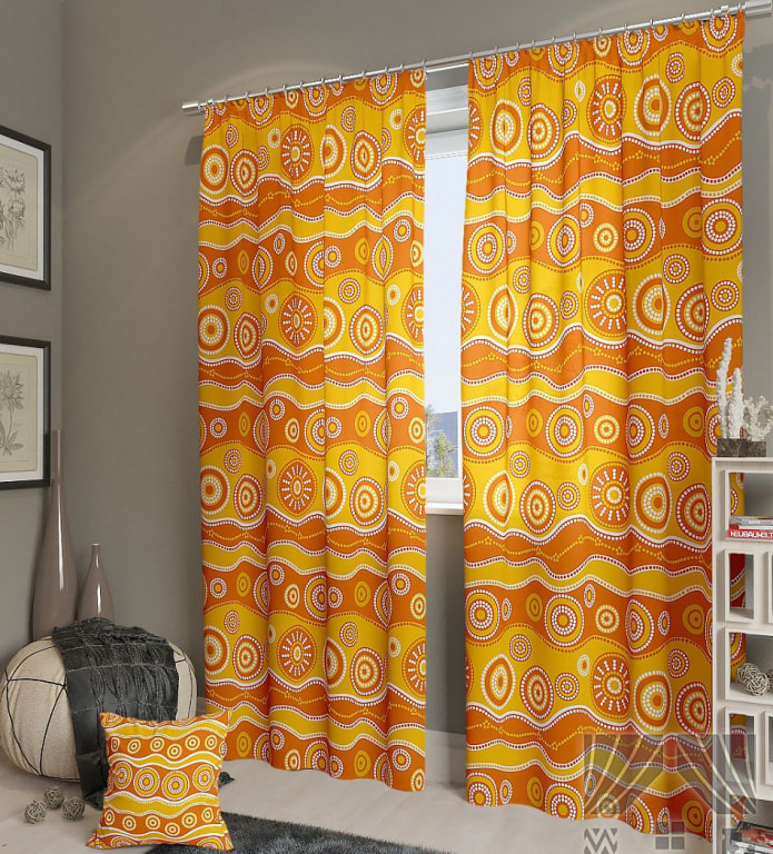 Yellow-orange curtains
