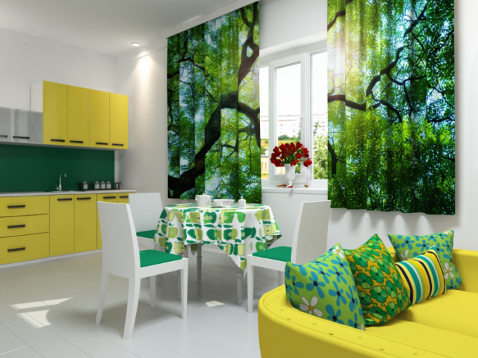 3D image of the forest on photocurtains