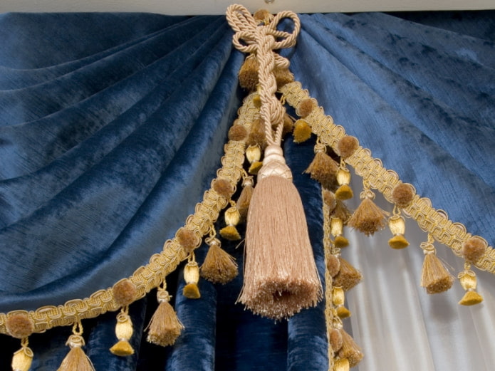 Tassels and fringe on the curtains