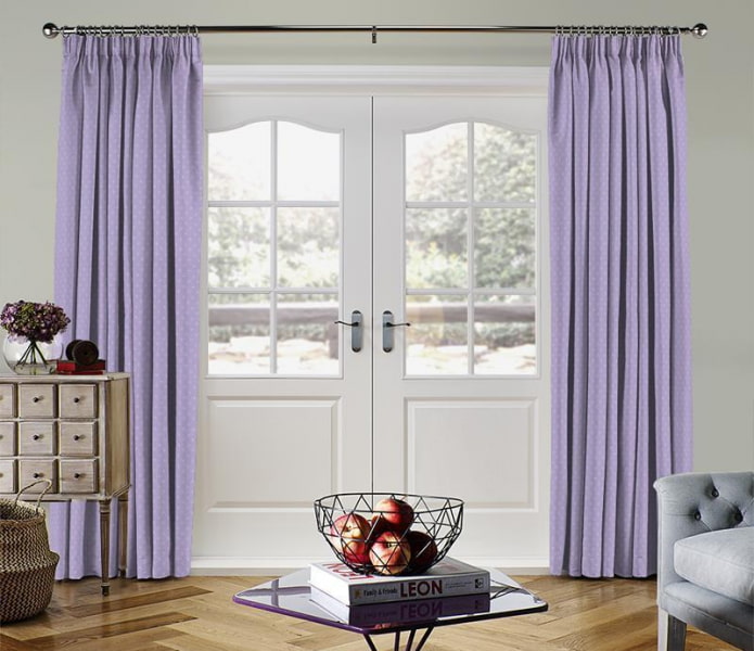 lilac curtains on the rings