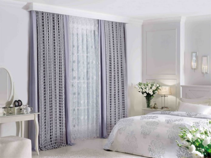 pale lilac double curtains