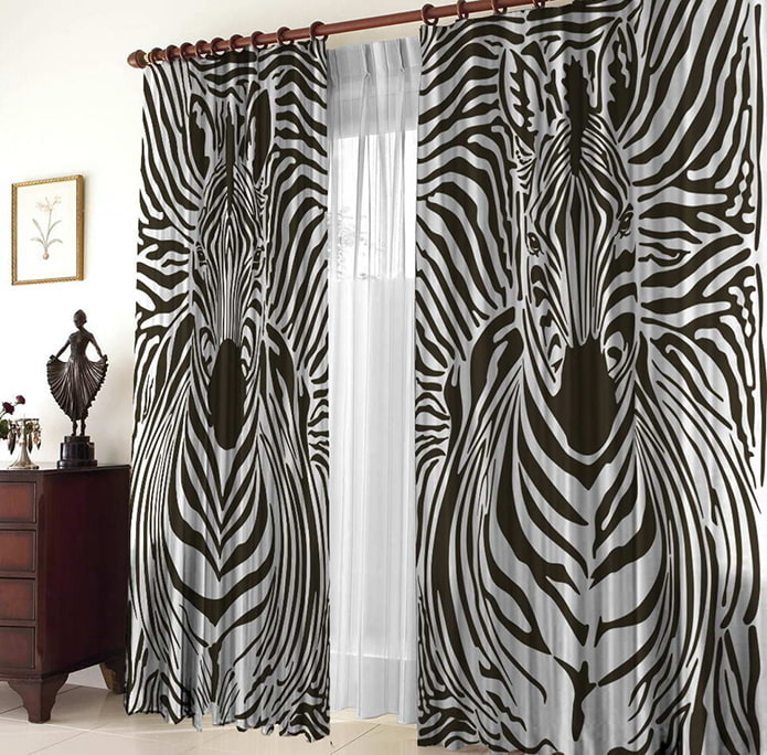 Black and white photo curtains