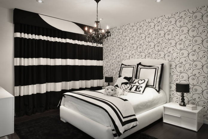 black striped curtains