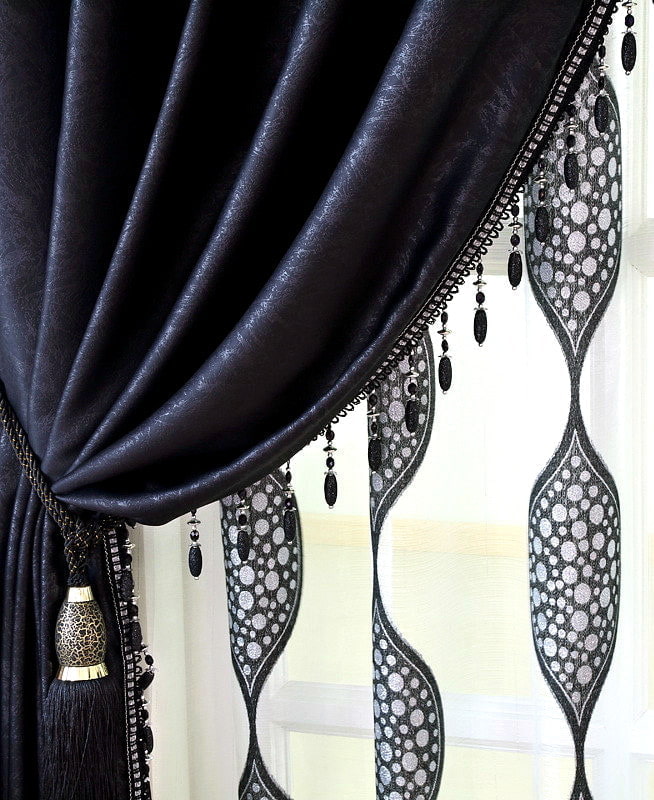 decor curtains with tassels and fringes