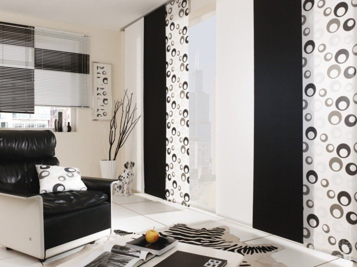 Black and white curtains