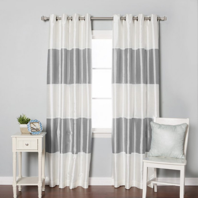 white and silver curtains