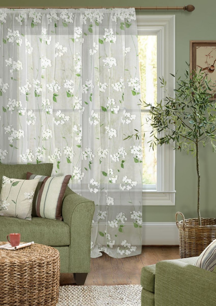 curtains with flowers