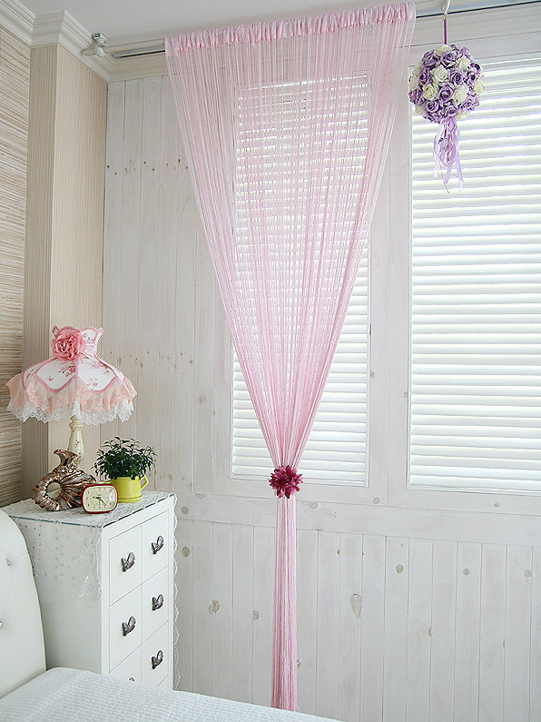 pink thread curtains