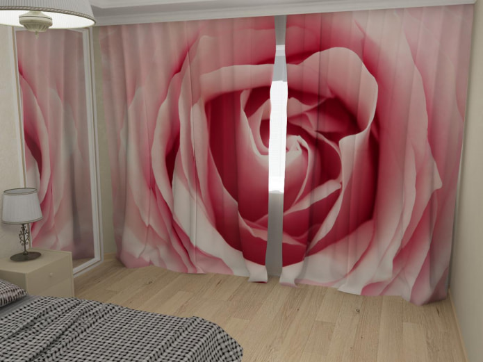 photocurtains with a rose