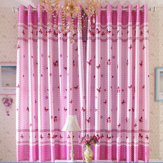 curtains with butterflies