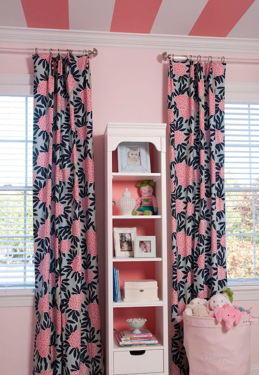 blue pink curtains