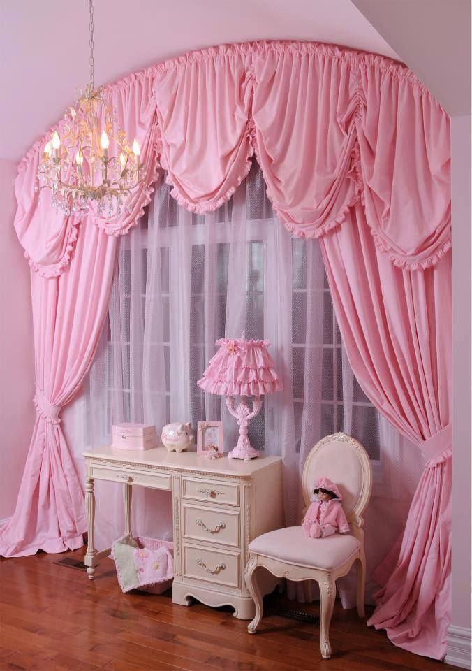 pink curtains