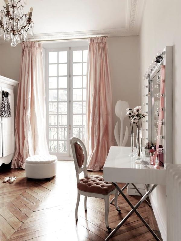 dusty rose curtains