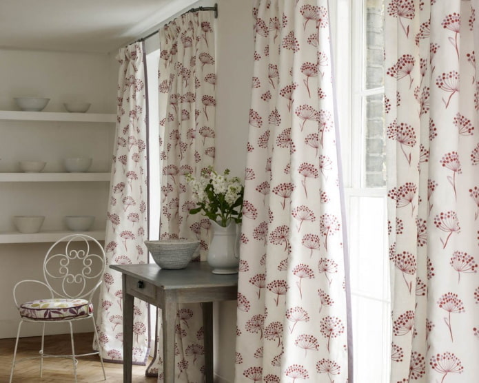 curtains with a picture