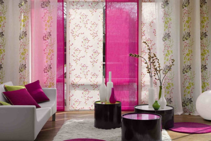 combination of Japanese panels with curtains