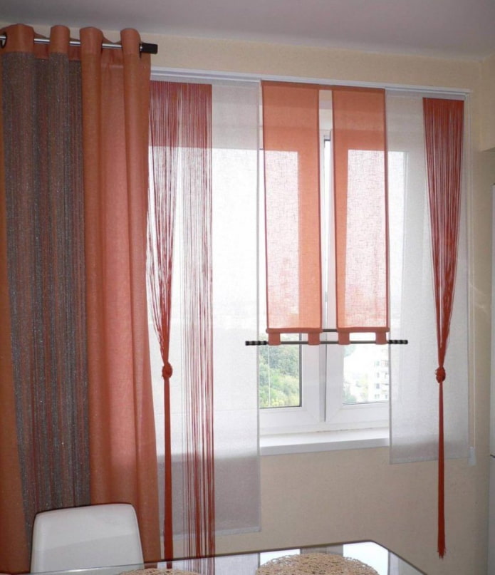 combination of Japanese panels with curtains
