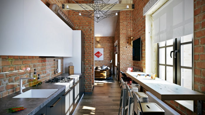 Küche im Loft-Stil