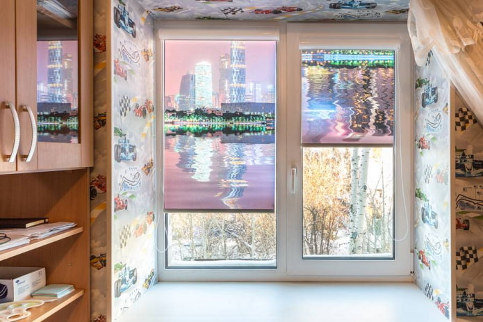 3d roller blinds with the image of the city