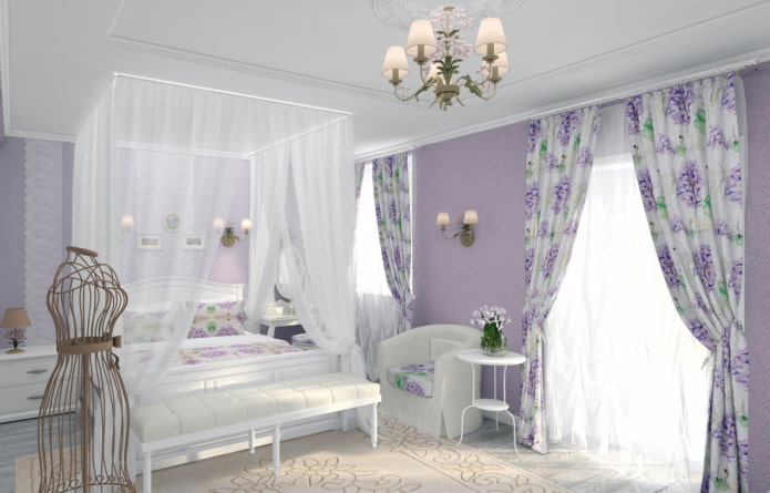 curtains with lilac floral print