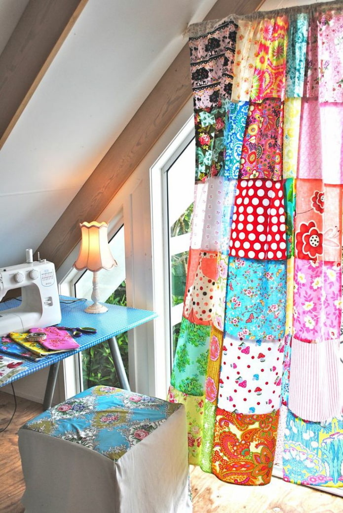 curtains in patchwork style