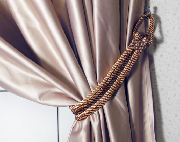 brown curtain holder