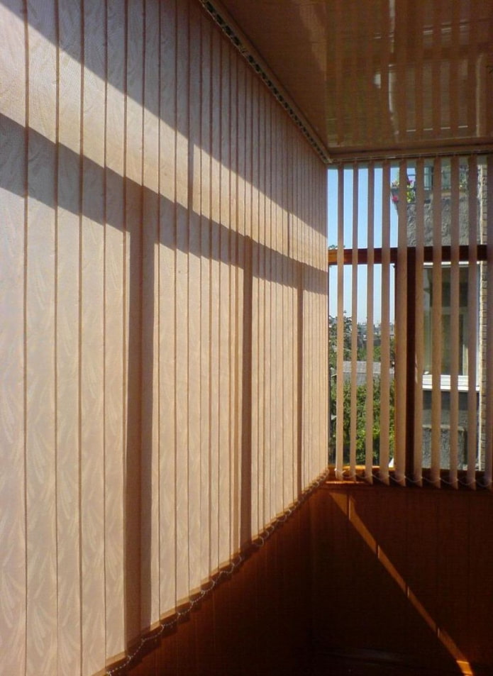 vertical blinds on the balcony