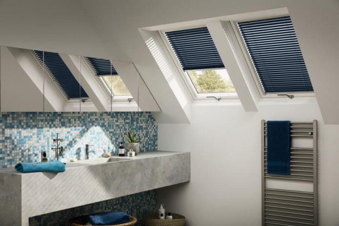 metal blinds on roof windows