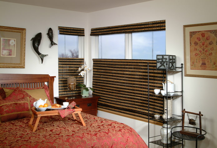 bamboo curtains in oriental style