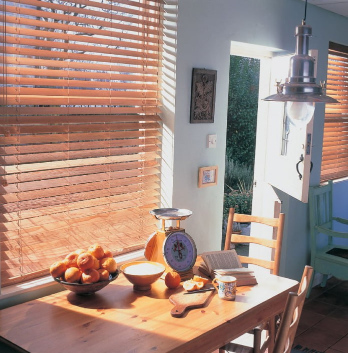 bamboo blinds in the interior