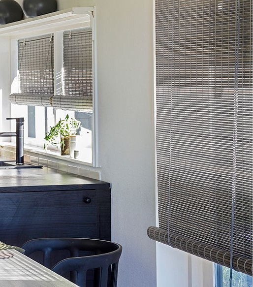 bamboo roller blinds in the interior