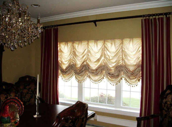 French curtains decorated with tassels