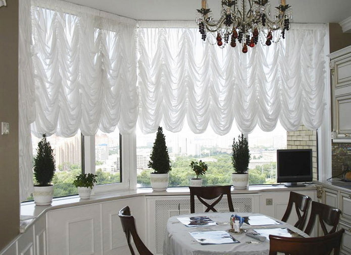 awning curtains in the kitchen