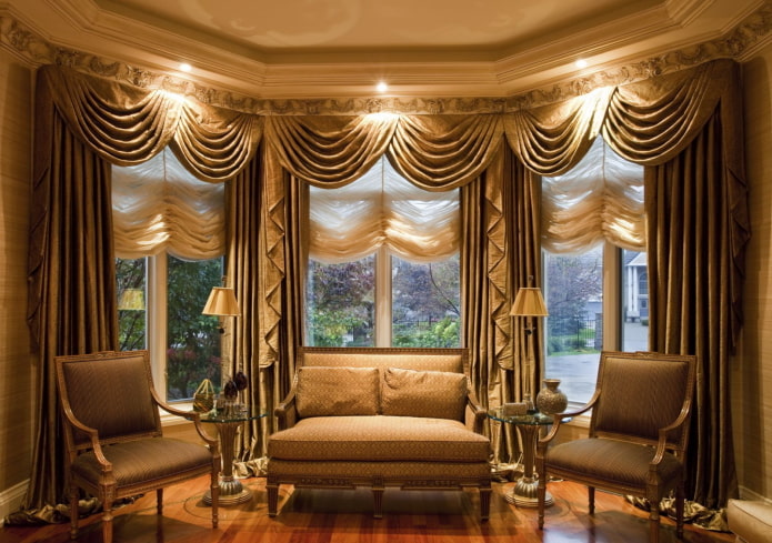awning curtains on bay windows