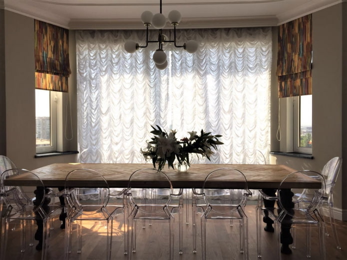 French curtains in modern style