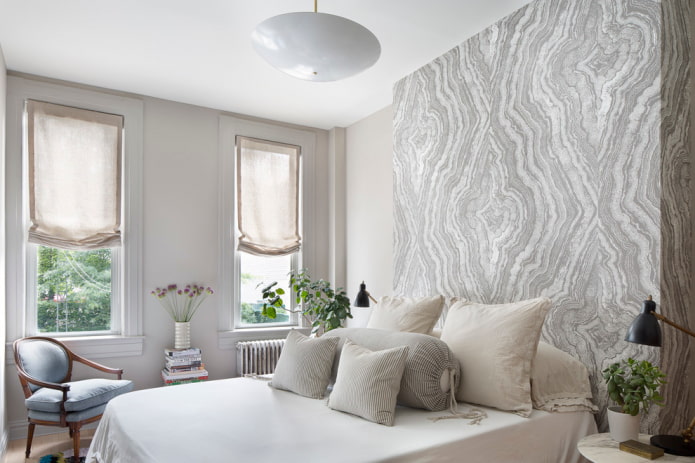 linen roman blinds beige in the interior