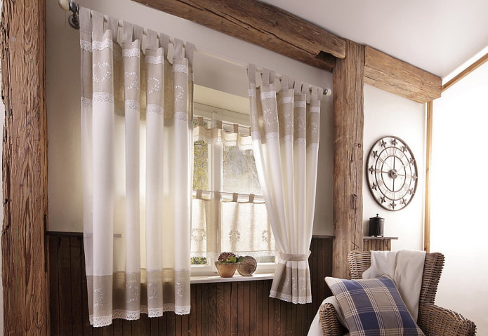 linen curtains with lace