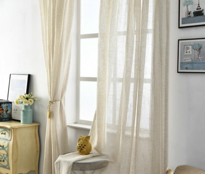 linen curtains with barrette