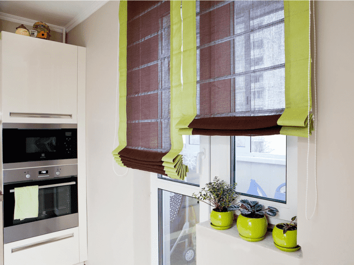 two-tone roman blinds in the interior