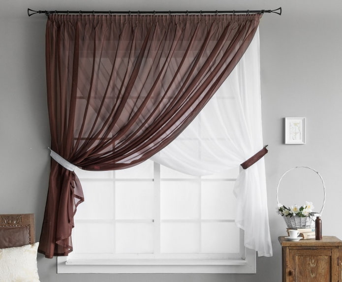 two-tone curtains crosswise