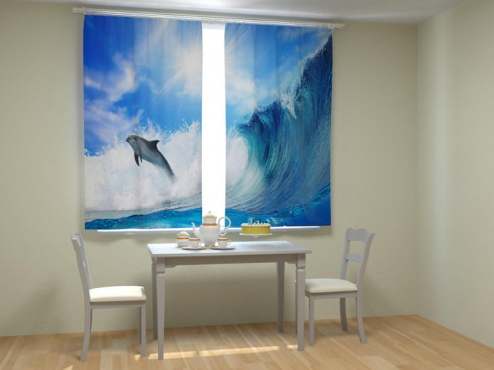 Photocurtains with dolphins