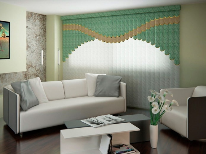 multi-textured blinds in the living room