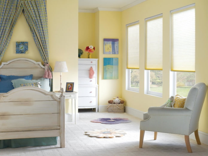 pleated blinds in the children's room
