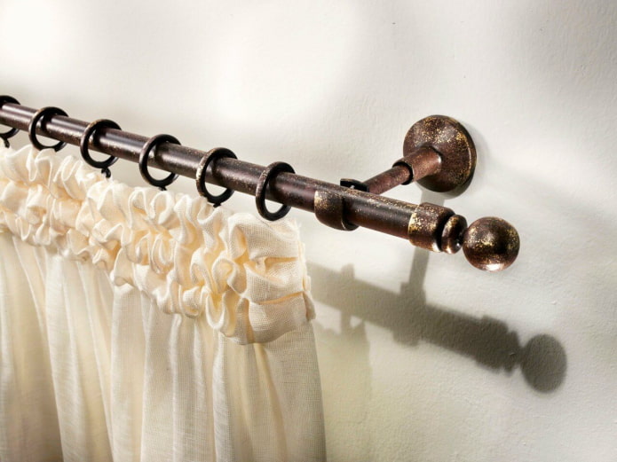curtain rod with patina